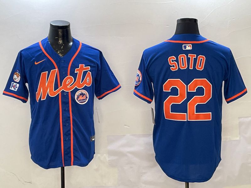 Men New York Mets #22 Soto Blue Game 2025 Nike MLB Jersey style 4->new york mets->MLB Jersey